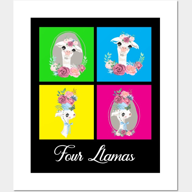 Four Llamas Wall Art by Jay Diloy